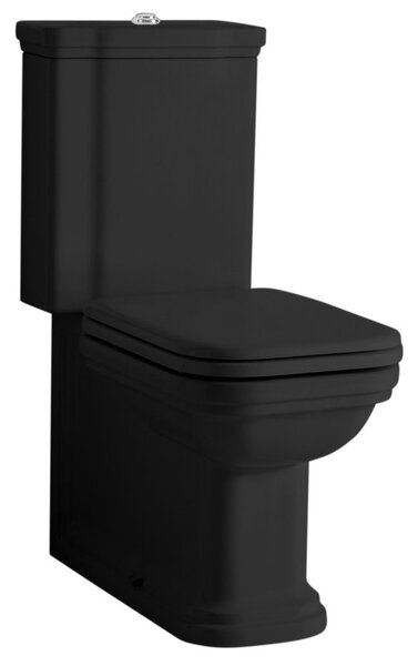 Kerasan WALDORF WC kombi, spodný/zadný odpad, čierna-chróm