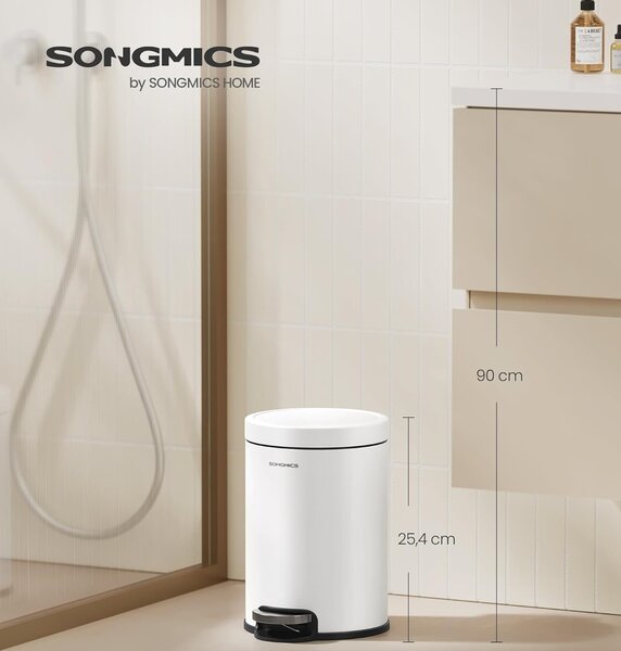 SONGMICS Odpadkový koš Jelis 3 L bílý