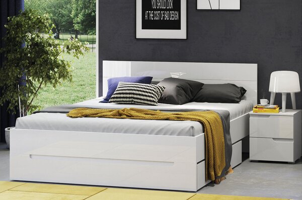 Szynaka Zásuvka pod posteľ Selene 34 140 cm biely lesk/mat