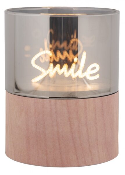 Hnedá sviečka Smile Led Candle - Ø 8*10 cm / 3*AAA - Clayre & Eef