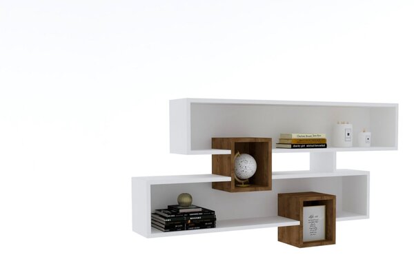 Kalune Design Nástenná polica Karen orech/biela