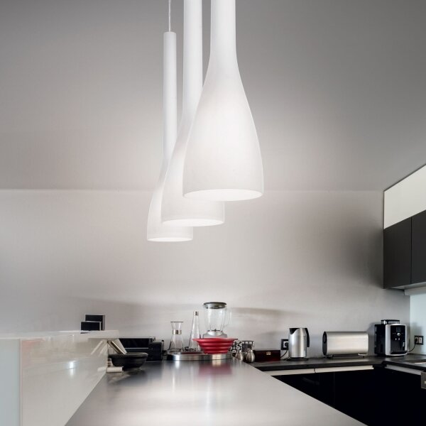 Ideal Lux - Luster FLUT na lanku 1xE14/40W/230V, priemer 10,5 cm, biely