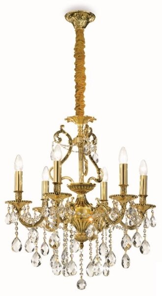 Ideal Lux - Krištáľový luster na reťazi GIOCONDA 6xE14/40W/230V pr. 62 cm zlatá