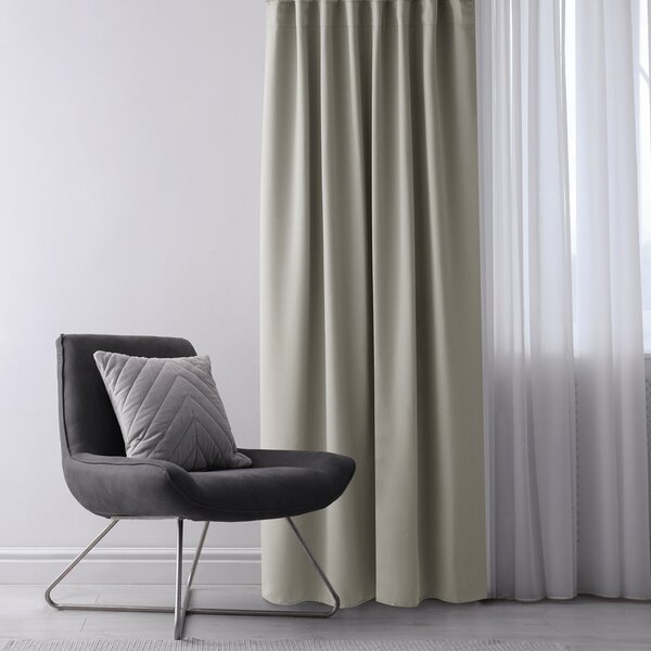 Záves AmeliaHome Blackout s priechodkami svetlobéžový, veľkosť 140x245