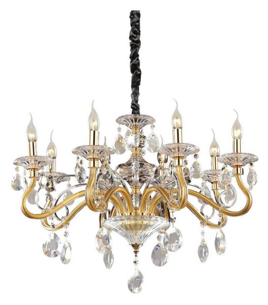 Ideal Lux - Luster na reťazi NEGRESCO 8xE14/28W/230V pr. 73,5 cm zlatá