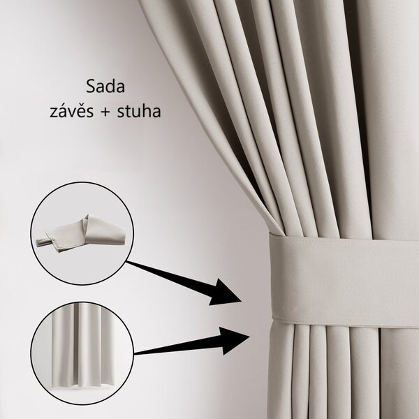 Restilo Záves AmeliaHome Blackout s multifunkčnou páskou svetlobéžový, veľkosť 140x245