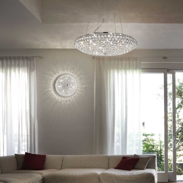 Ideal Lux - LED Krištáľový luster na lanku KING 12xG9/3W/230V pr. 65 cm chróm