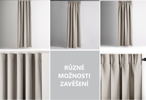 Restilo Záves AmeliaHome Blackout s multifunkčnou páskou svetlobéžový, veľkosť 140x245