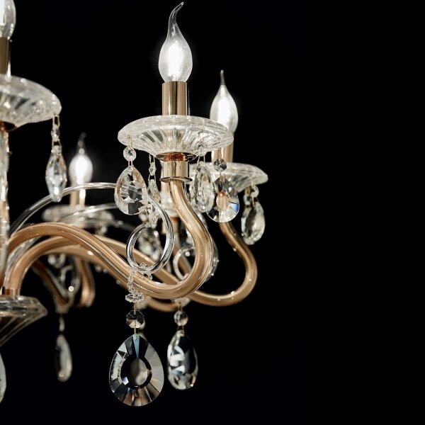 Ideal Lux - Luster na reťazi NEGRESCO 8xE14/28W/230V pr. 73,5 cm zlatá
