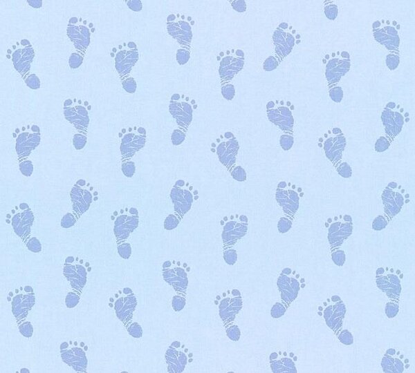 Detské vliesové tapety na stenu Little Stars 35863-2, rozmer 10,05 m x 0,53 m, detské stopy modré, A.S.Création