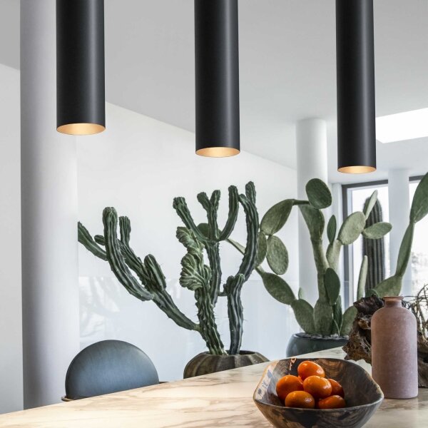 Ideal Lux - LED luster na lanku LOOK 1xGU10/7W/230V CRI 90 pr. 6 cm čierna