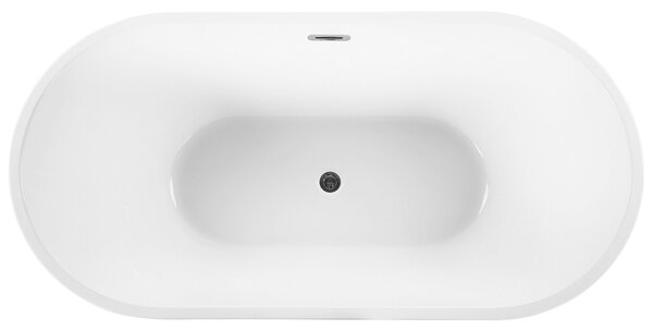 Samostatne stojaca vaňa čierna sanitárny akrylát 160 x 80 cm oválna moderný dizajn