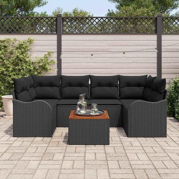 Maison Exclusive - Záhradný nábytok s úloným priestorom 7 ks ierny Poly-rattan