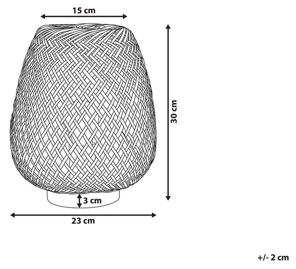 Stolná lampa svetlohnedá tienidlo z bambusového dreva 30 cm boho štýl dizajnové bytové doplnky