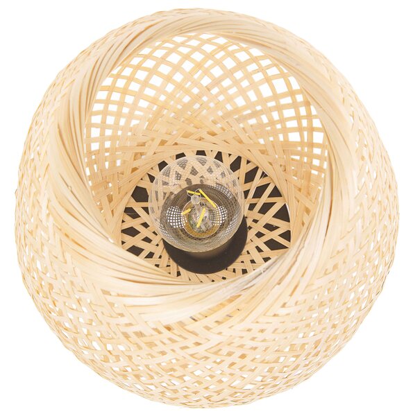 Stolná lampa svetlohnedá tienidlo z bambusového dreva 30 cm boho štýl dizajnové bytové doplnky