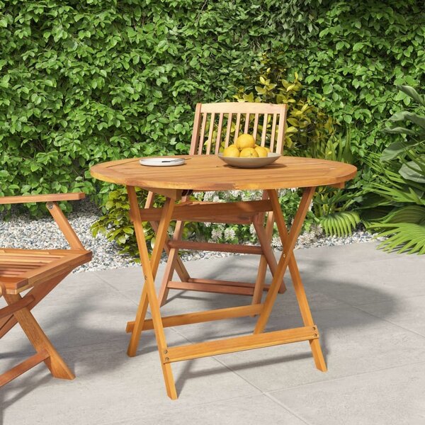 Maison Exclusive – skladací záhradný stôl Ø 90 x 75 cm z masívneho akátového dreva