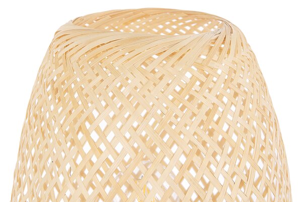 Stolná lampa svetlohnedá tienidlo z bambusového dreva 30 cm boho štýl dizajnové bytové doplnky