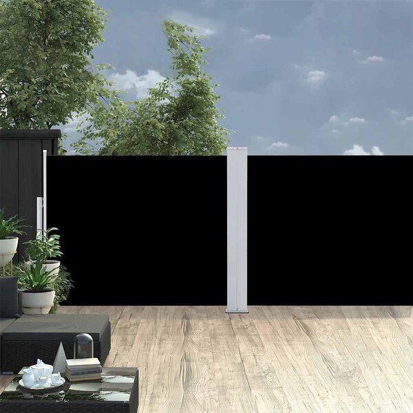 Maison Exclusive – Výsuvná bočná markíza 140 x 1200 cm, čierna