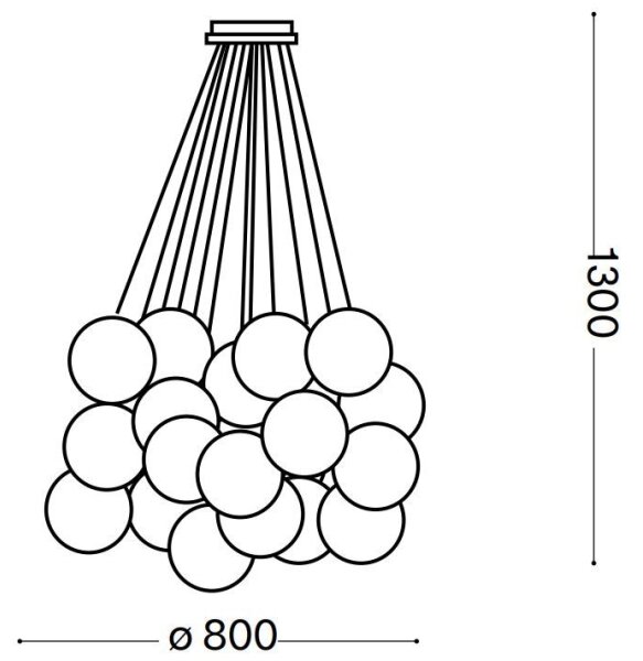 Ideal Lux - Luster na lanku MAPA PLUS 22xE14/40W/230V