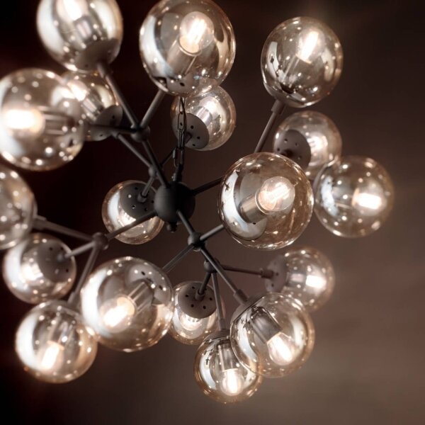 Ideal Lux - Luster na reťazi KEPLER 18xE27/42W/230V pr. 69 cm čierna