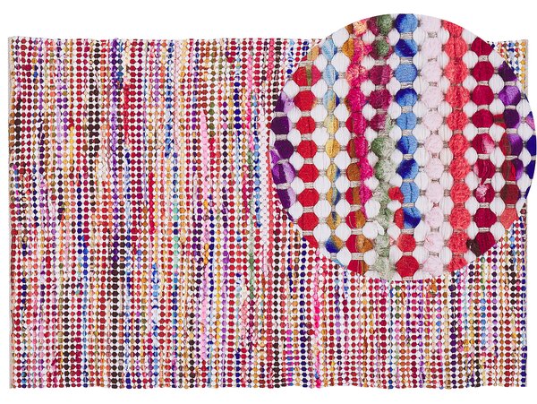 Koberec viacfarebný polyester bavlna 160 x 230 cm obdĺžnikový ručne tkaný boho eklektický