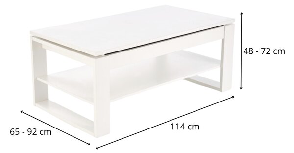 HALMAR Konferenční stolek Betty s výklopnou deskou bílý
