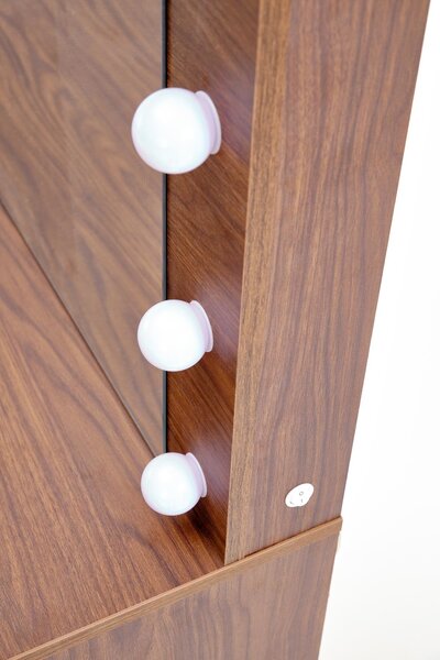 HALMAR Toaletní stolek HOLLYWOOD 2XL s LED osvětlením 120 cm kašmírový/ořech