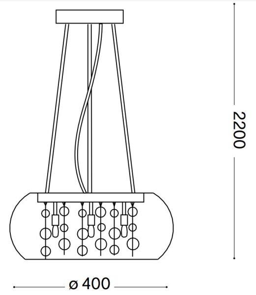 Ideal Lux - Luster na lanku AUDI 5xG9/40W/230V dymová