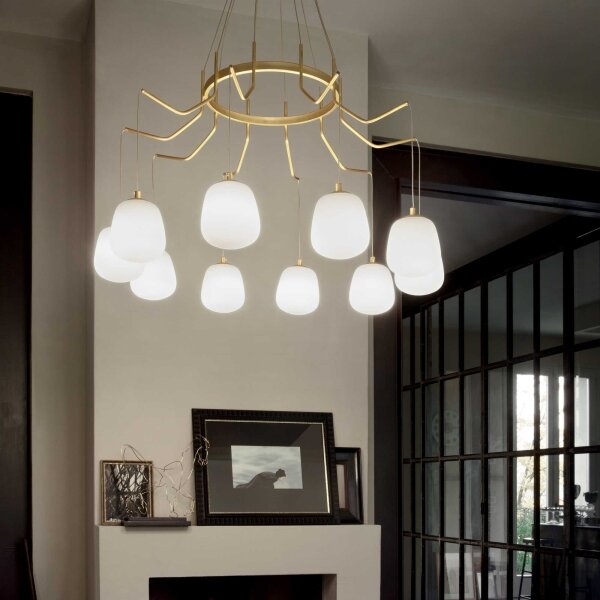 Ideal Lux - LED Luster na lanku KAROUSEL 10xG9/3W/230V pr. 82,5 cm mosadz
