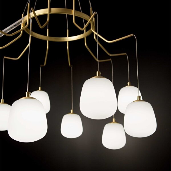 Ideal Lux - LED Luster na lanku KAROUSEL 10xG9/3W/230V pr. 82,5 cm mosadz