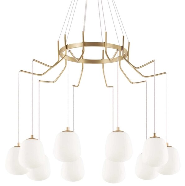 Ideal Lux - LED Luster na lanku KAROUSEL 10xG9/3W/230V pr. 82,5 cm mosadz