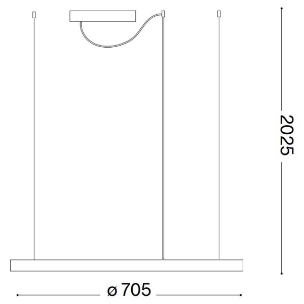 Ideal Lux - LED luster na lankách ORACLE SLIM LED/37W/230V 3000K priemer 70 cm biela
