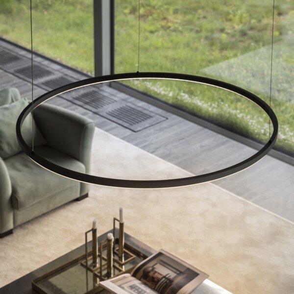 Ideal Lux - LED závesný luster na lanku ORACLE SLIM LED/29W/230V 3000K, priemer 50 cm, čierna