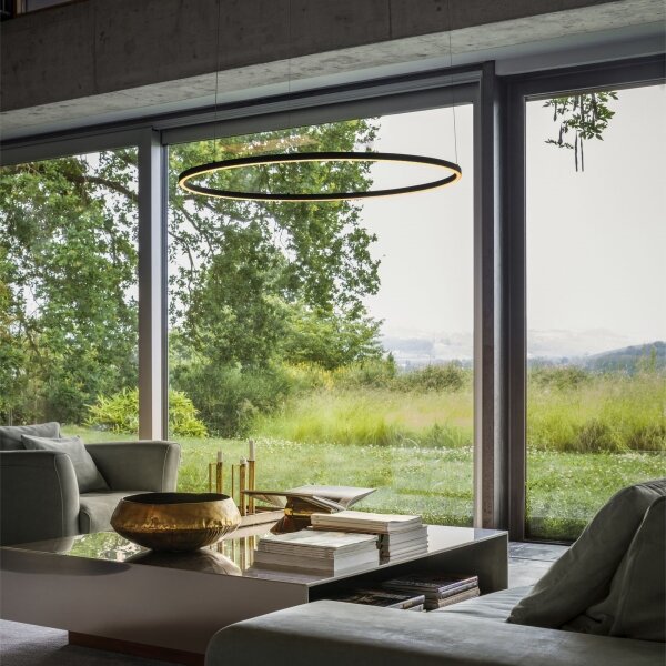 Ideal Lux - LED závesný luster na lanku ORACLE SLIM LED/29W/230V 3000K, priemer 50 cm, čierna