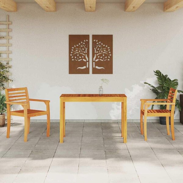 Maison Exclusive – Záhradná jedálenská súprava, 3-dielna, hnedá, masívne akáciové drevo