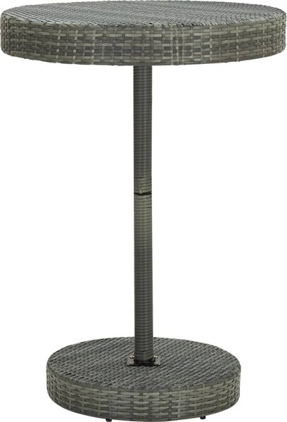 Maison Exclusive - Záhradný stôl sivý 75,5 x 106 cm Poly ratan