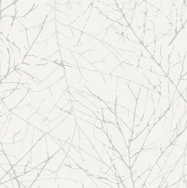 Vliesové tapety na stenu Belinda 6716-20, vetvičky krémové na bielej štruktúre, rozmer 10,05 m x 0,53 m, Novamur 81879
