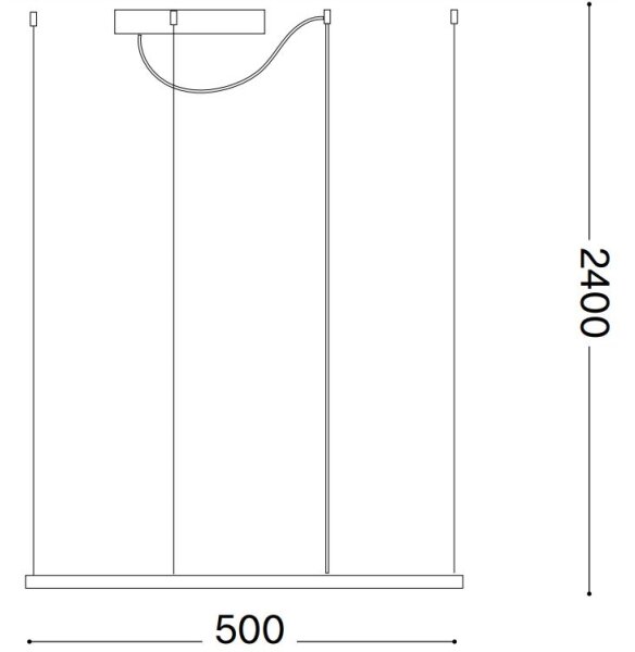 Ideal Lux - LED luster na lanku ORACLE SLIM LED/33W/230V 3000K 50x50 cm čierny