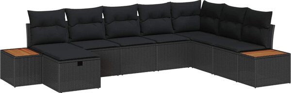 Maison Exclusive - Záhradný nábytok s vankúmi 8 ks ierny Poly-rattan