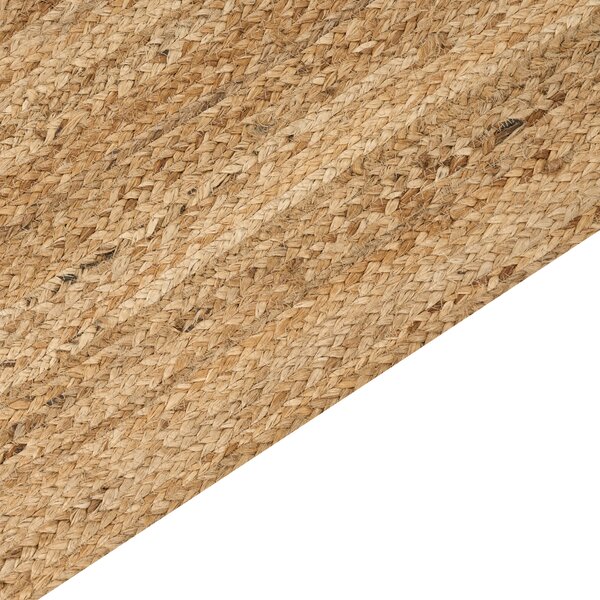 Koberec béžový jutový 200 x 300 cm pletený ručne vyrobený s vyrezávaným vzorom prírodný textil boho štýl