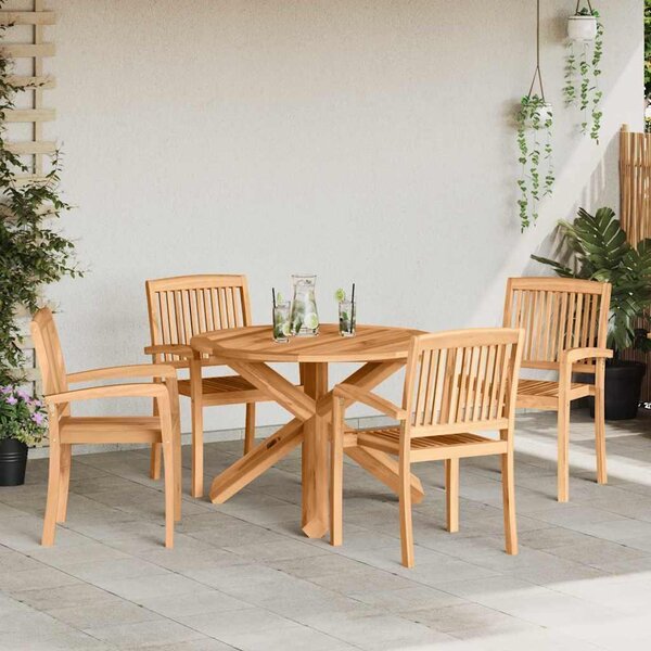 Maison Exclusive – záhradná jedálenská súprava, 5 kusov, prírodné masívne drevo akácie