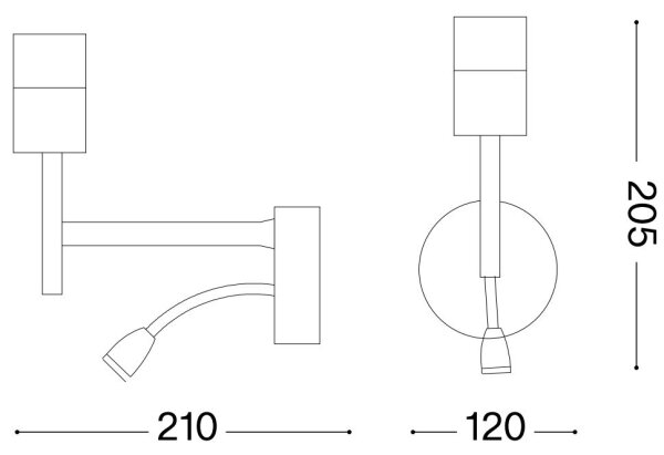 Ideal Lux - LED Flexib. lampa s montúrou SET UP 1xE27/42W+LED/3W/230V USB chróm