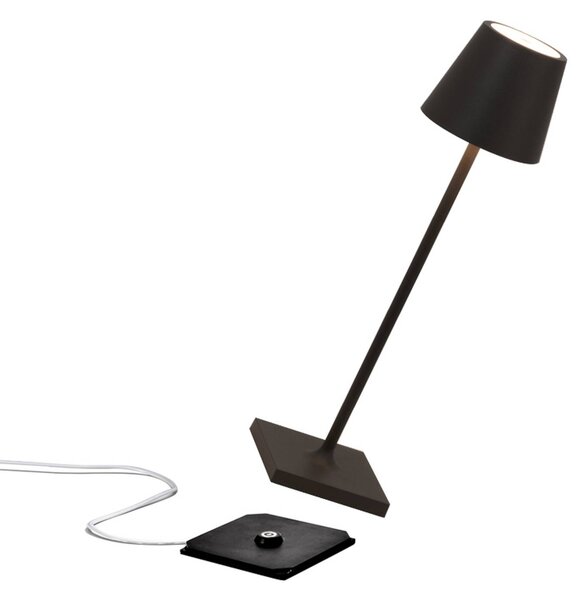Zafferano Poldina micro akumulátorová lampa, IP65 čierna, Čierna, Hliník, Moderný, Stojacie svietidlo