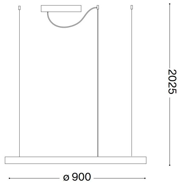 Ideal Lux - LED luster na lanku ORACLE SLIM LED/53W/230V 4000K pr. 90 cm biely