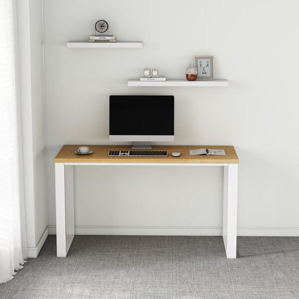 Kancelářský stůl Houseland Nuvia Home 05 140 cm dub/bílý