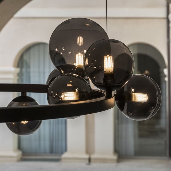 Ideal Lux - LED luster na lankách PERLAGE 11xG9/3W/230V pr. 73 cm čierna/dymová