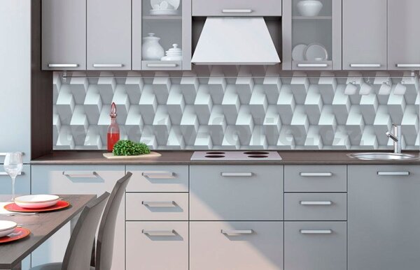 Samolepiace tapety za kuchynskú linku, rozmer 260 cm x 60 cm, 3D kocky, DIMEX KI-260-096