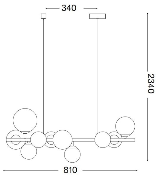 Ideal Lux - LED Luster na lanku PERLAGE 10xG9/3W/230V 81 cm zlatá/biela