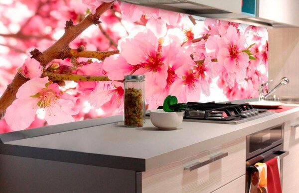 Samolepiace tapety za kuchynskú linku, rozmer 180 cm x 60 cm, jabloňové kvety, DIMEX KI-180-054