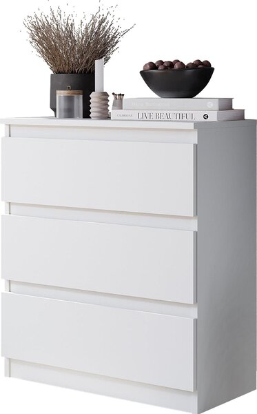 GABRIEL - Komoda s 3 zásuvkami - biela matná V72cm Š60cm H33cm